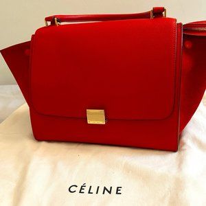 Celine Red Trapeze Large